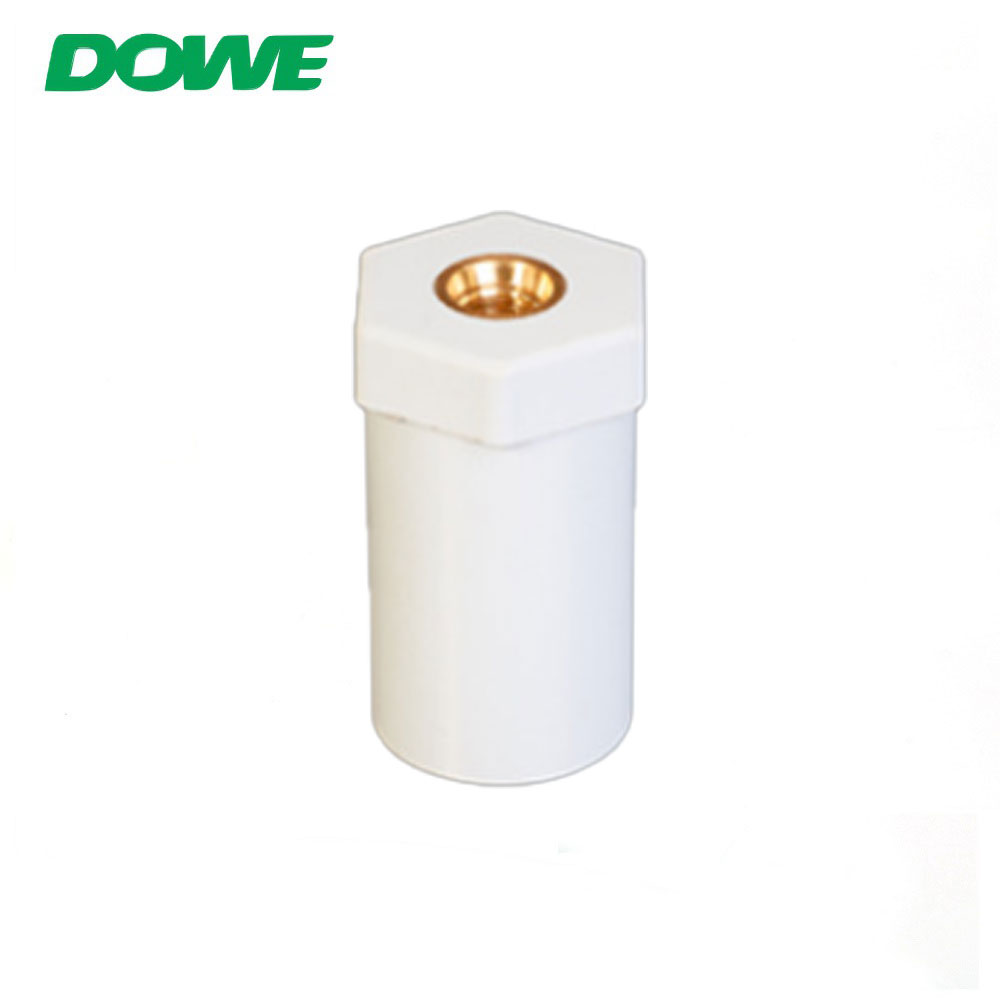 DOWE SB25X45 M6 Copper Busbar Insulator Battery Connectors Plastic Hex Round Type